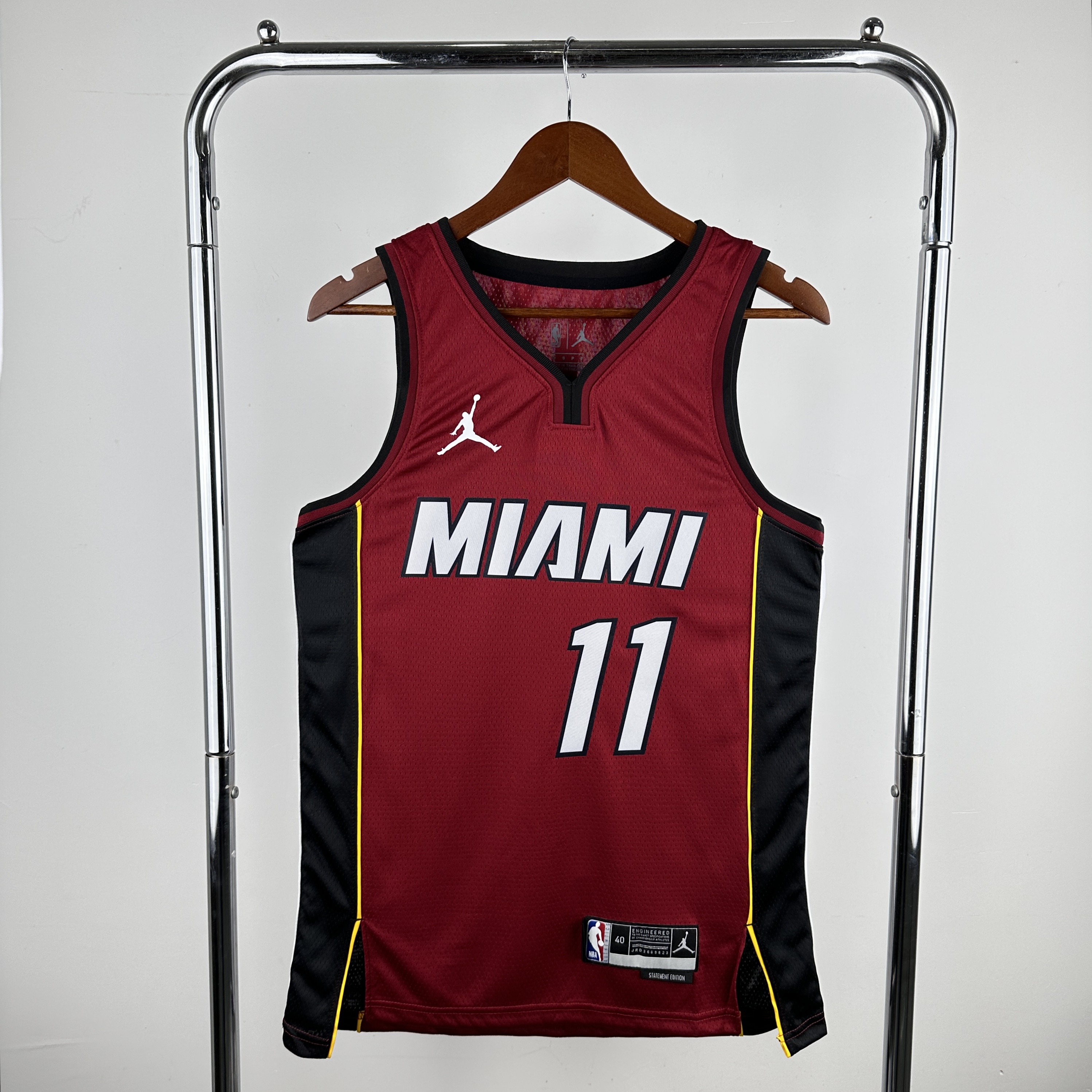Men Miami Heat #11 Jaquez jr Red 2024 NBA Jersey->miami heat->NBA Jersey